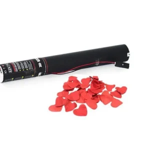 Canon à confettis électrique 50 cm (coeur rouge)
