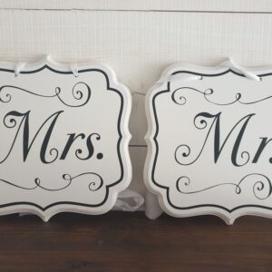 Panneaux en bois blanc Mr & Mrs