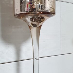 Photophore sur pied rose gold