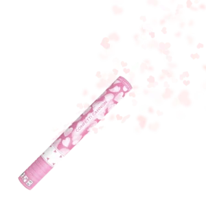 Canon à confettis coeur blanc 40 cm