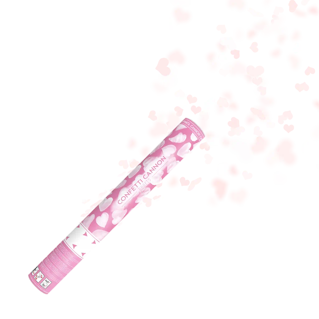 Canon à confettis coeur blanc 40 cm