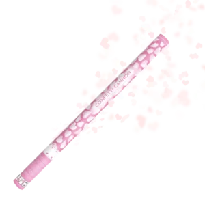 Canon à confettis coeur blanc 80 cm