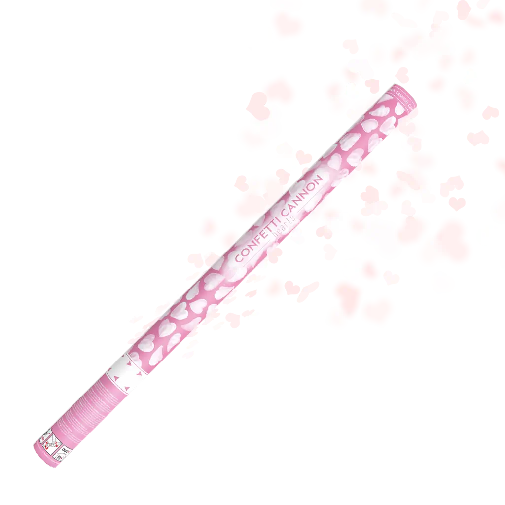 Canon à confettis coeur blanc 80 cm