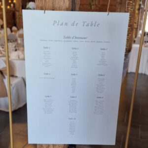 Plan de table personnalisable en carton plume