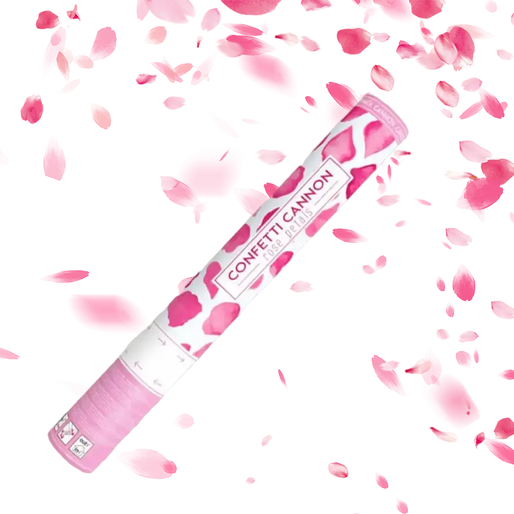 Canon à confettis pétale rose 40 cm