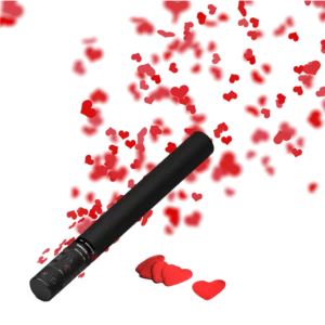 Canon à confettis coeur rouge 40 cm