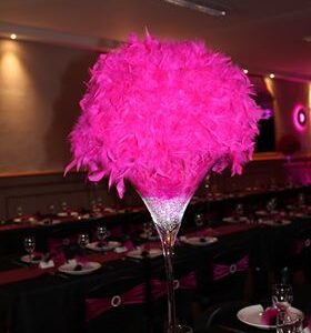 Boule de plumes fushia