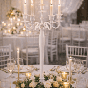 Chandelier 5 branches blanc