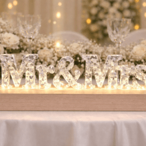 Mr & Mrs en epoxy lumineux