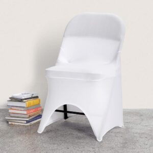 Housse de chaise en lycra blanche pour chaise pliante