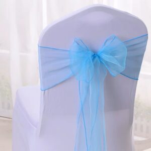 Nœud de chaise en organza bleu clair