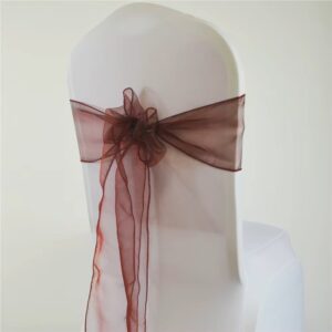Nœud de chaise en organza bordeaux