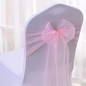 Nœud de chaise en organza rose clair