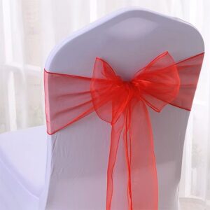 Nœud de chaise en organza rouge