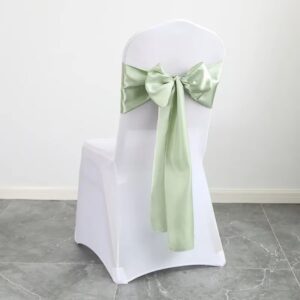 Nœud de chaise en satin vert sauge