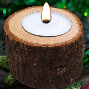 Photophore rondin de bois