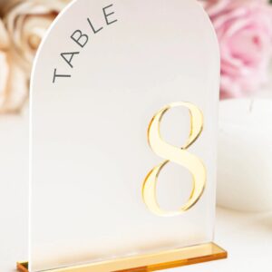Numéro de table en plexy sablé