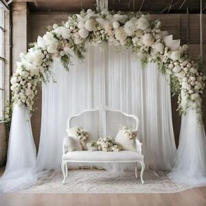 Rideau en satin/tulle