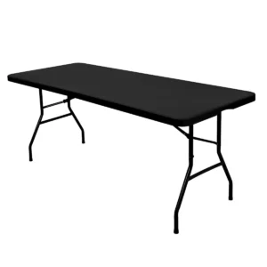 Couveture en lycra noire pour table rectangulaire