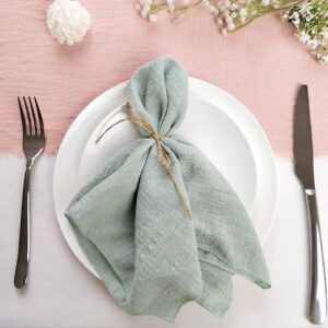 Serviettes en gaz de coton vert sauge