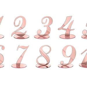 Numéro de table en plexi rose gold