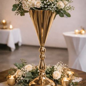 Vase calice doré