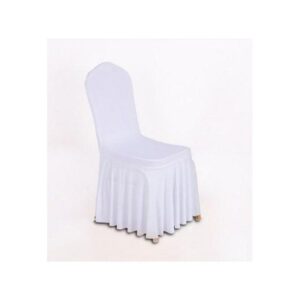 Housse de chaise en lycra blanche juponnée