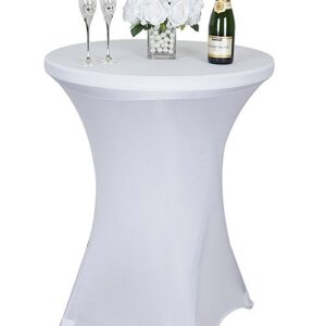 Housse table mange debout blanche