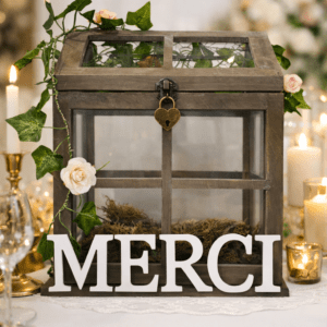 Urne en bois "MERCI"