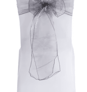 Noeud de chaise en organza gris