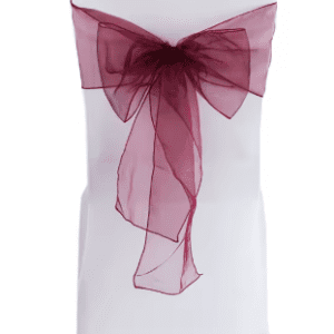 Noeud de chaise en organza bordeau