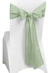 Noeud de chaise en satin vert sauge